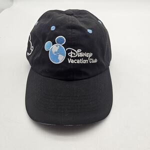 Disney Vacation Club Hat Cap Strap Back Black Mickey Member Mens DVC One Size